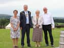 The Mayor and Mayoress of Burnley Coun. Mark Townsend and his wife Kerry are welcomed to the summer concert by Janet and John Westmoreland (photo by David Westmoreland)