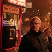 Martin Clunes and Beth Goddard followed a lead to a phone box in Manhunt: The Night Stalker, an ITV drama based on a real-life investigation