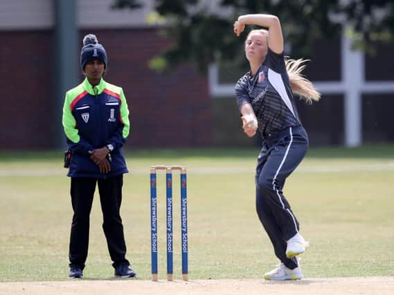 Liberty Heap took 4-21 in the final of the ECB School Games at Loughborough University, including three wickets in a single over.