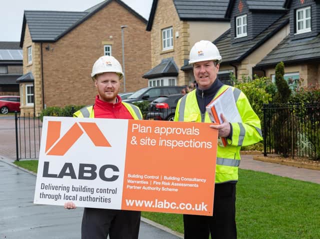 Ribble Valley Borough Council building surveyors Jimmy Mulkerrin and Steve Clarkson.