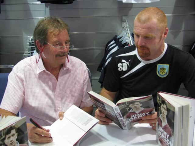 Burnley fan and football writer Dave Thomas with his beloved team's manager Sean Dyche