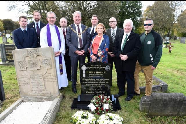 Jimmy Hogan's headstone is unveiled