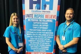 Andy Powell and Lucy Powell promoting the Healthier Heroes Cadet scheme at Nelson and Colne College