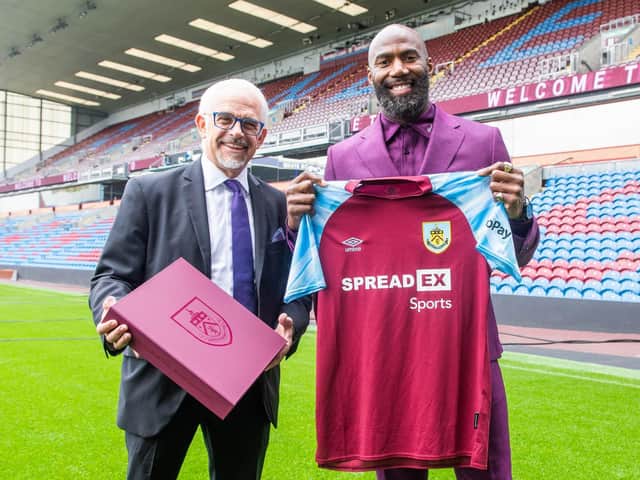 Burnley FC chairman Alan Pace with NFL star Malcolm Jenkins