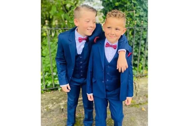 Craig and Caroline's grandsons, Leon and Jake, at the wedding