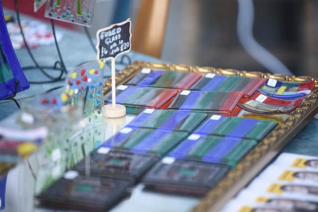 The fused glass tiles being sold in aid of a cystic fibrosis charity
