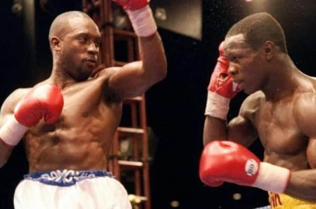Nigel Benn and Chris Eubank in action during one of their fights