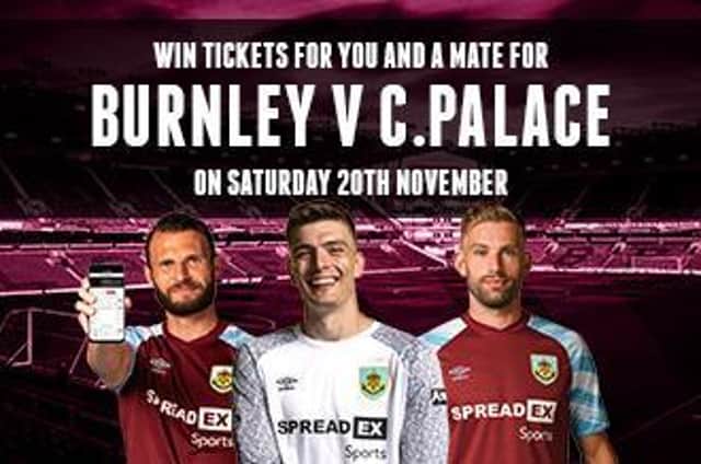 Win FOUR tickets to watch Burnley take on Crystal Palace at Turf Moor