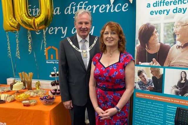 Ribble Valley Deputy Mayor Stuart Hirst with Julie Foote