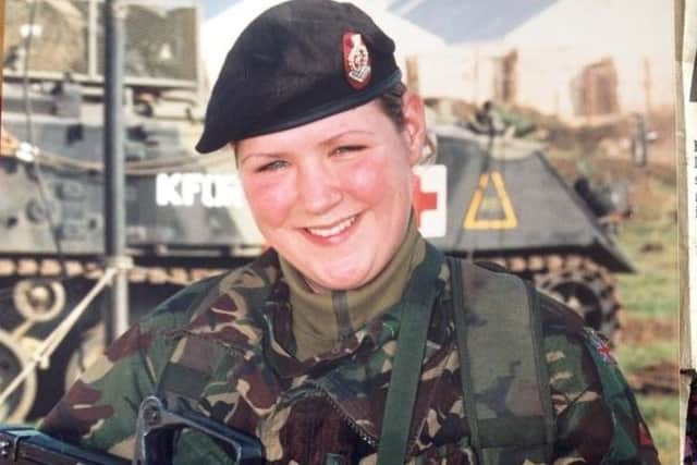 Vicky in Kosovo at the age of 19