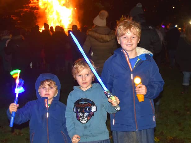 Crowds - young and old - enjoy the spectacular Clitheroe Castle Bonfire. Picture by David Bleazard