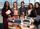 Burnley College Sixth Form Centre students with the Lit In Colour books received from Penguin