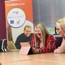 Tutor Sarah Moorhouse pictured supporting participants as part of DFN Project SEARCH