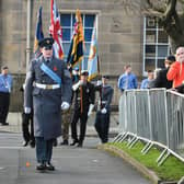 Serving personnel make their way to Burnley's Peace Garden