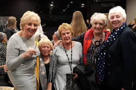 Mayoress's committee member Ida Carmichael (right)  pictured with friends and neighbours at the fashion show.