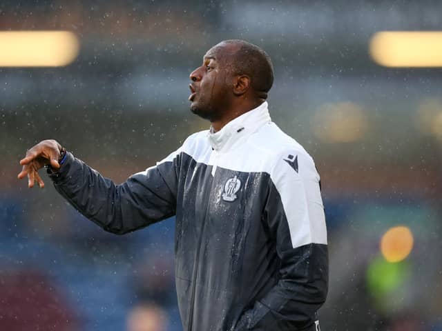 Patrick Vieira at Turf Moor with Nice in pre-season in 2019