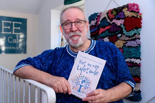 Bruce Crowther pictured with his new book Not in my Lifetime