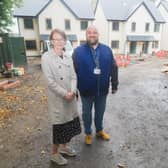 Rachael Stott, Ribble Valley Borough Council’s housing strategy manager, and Wayne Smith, neighbourhood specialist for Ribble Valley at Onward Homes, at the Dixon Road development