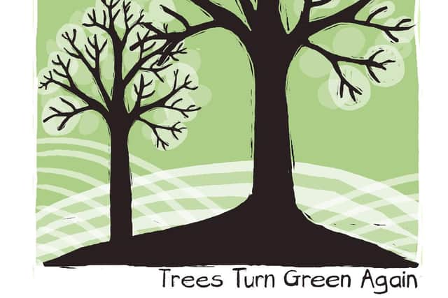 Part of the illustration Trees Turn Green Again by Cath Ford