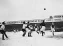 A layer of snow did not cancel this game the Clarets played in 1947 against Luton