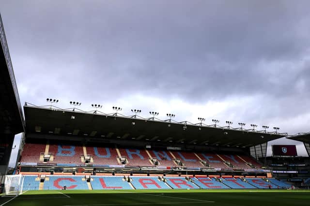 General view inside the stadium prior to the Premier League match between Burnley and Crystal Palace at Turf Moor on November 20, 2021 in Burnley, England.