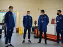 (Left to right) Nathan Collins, Josh Brownhill, Sean Danaher (Burnley FC in the Community Kitchen and Foodbank manager), and Nathan Norris (assistant Manager Burnley FC the Community Kitchen)