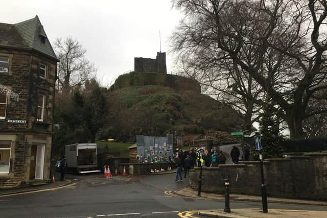 Several scenes were shot in Clitheroe, including at Castlegate and in the grounds of Clitheroe Castle