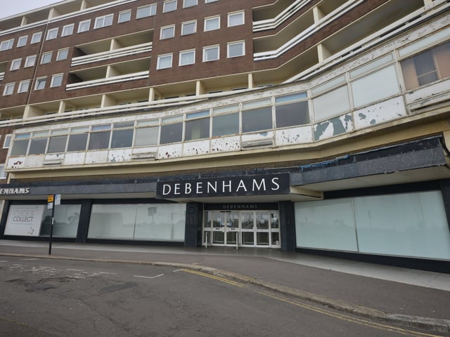 The old Debenhams site in Hastings - Robertson Terrace SUS-220224-134226001