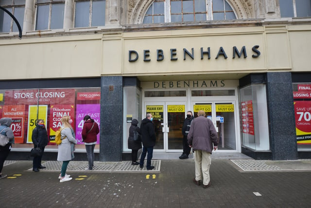 Debenhams in Hastings reopens on April 12 2021 for its closing down sale. SUS-220224-134053001