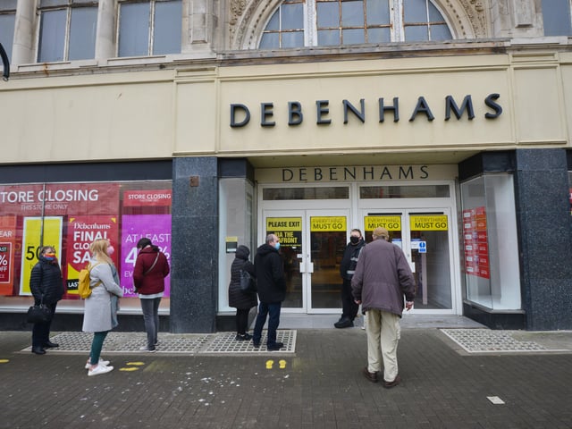 Debenhams in Hastings reopens on April 12 2021 for its closing down sale. SUS-220224-134053001