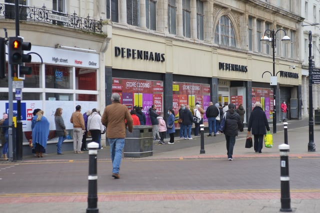 Debenhams in Hastings reopens on April 12 2021 for its closing down sale. SUS-220224-134125001