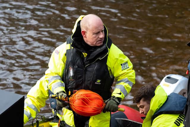 Peter Faudling head of SGI as they start their specialist underwater search for Nicola Bulley on the River Wyre. Photo: Kelvin Stuttard