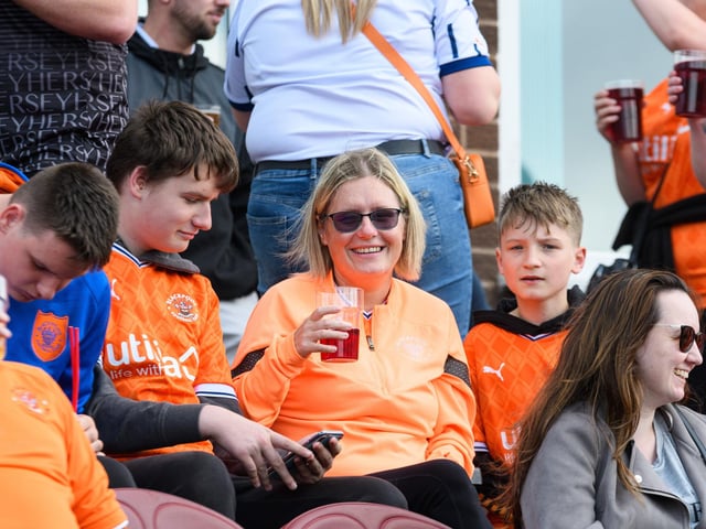 Blackpool fans arrive at Turf Moor ahead of the fixture with Burnley. Photo: Kelvin Stuttard