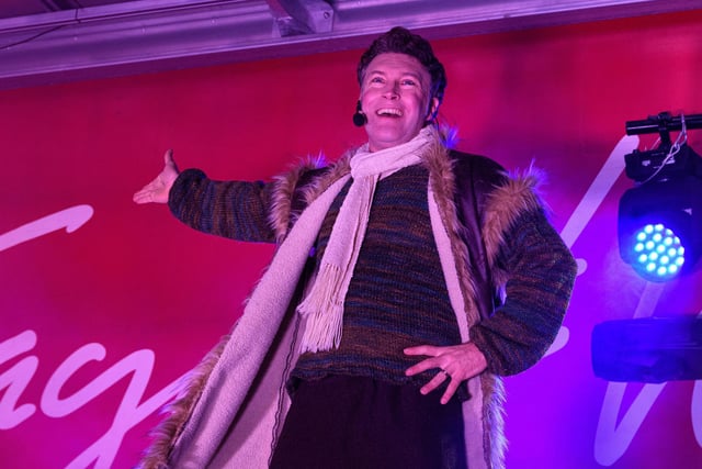 Performer at Burnley Lights Switch On 2022.