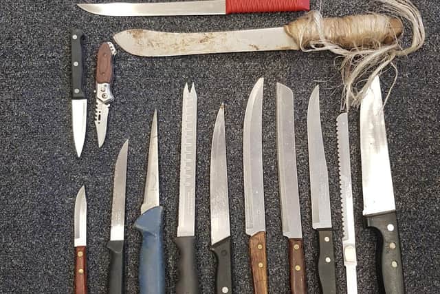 Some of the knives deposited in Burnley