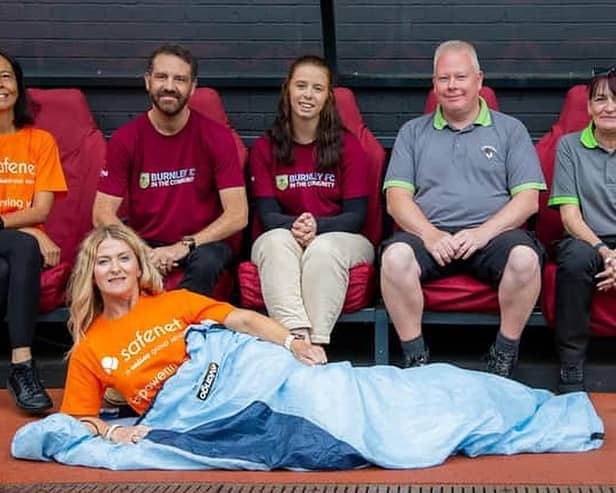 Funds raised by the Turf Moor sleepout will go to domestic abuse service SafeNet, homeless charity Emmaus and Burnley FC in the Community