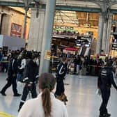 Queues at Gare du Nord railway station in Paris, France after a reported border control IT failure meant passengers could not board trains. (Credit: Loic Kreseski/ PA)
