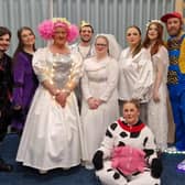 Some of the cast of Greenbrook Panto Society's annual show which this year is Jack and the Beanstalk