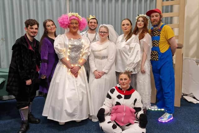 Some of the cast of Greenbrook Panto Society's annual show which this year is Jack and the Beanstalk