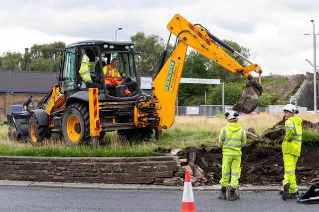 Demolition work has started on the roundabout between Church Street, Yorkshire Street and Centenary Way as part of the Town 2 Turf improvments. Photo: Kelvin Lister-Stuttard