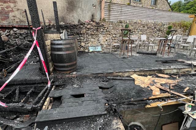 Another image of the aftermath of the blaze at the Three Millstones pub in West Bradford this week