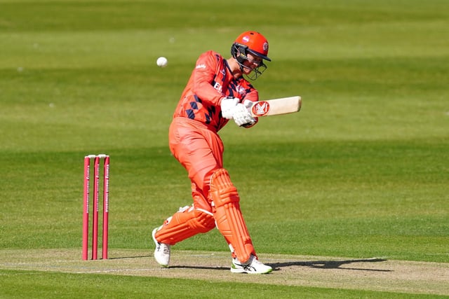 Lancashire's Keaton Jennings hits a boundary during the Vitality Blast T20