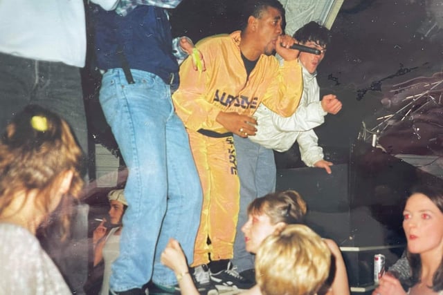 Thank you to Craig Campbell for this photo. He summed it up perfectly saying 'What a place the Venue was best club best people with the best music' Pictured on stage are Zone legends MC Breeze and MC Wizard