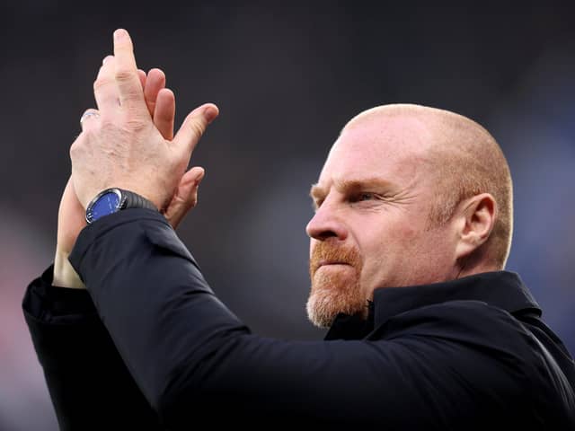 NEWCASTLE UPON TYNE, ENGLAND - APRIL 02: Sean Dyche, Manager of Everton, applauds the fans prior to the Premier League match between Newcastle United and Everton FC at St. James Park on April 02, 2024 in Newcastle upon Tyne, England. (Photo by George Wood/Getty Images) (Photo by George Wood/Getty Images)