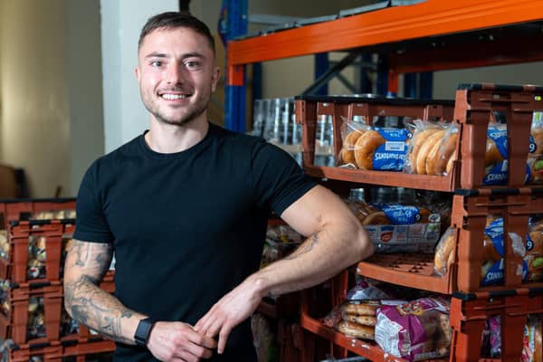 Max McCann during his visit to Burnley FC in the Community Foodbank. Photo: Kelvin Lister-Stuttard