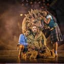 Kudzai Mangombe (Lucy) Stanton Wright (Aslan) Joanna Adaran (Susan). Photo by Brinkhoff-Moegenburg