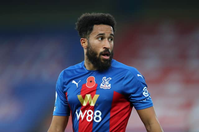 LONDON, ENGLAND - NOVEMBER 07: Andros Townsend of Crystal Palace looks on during the Premier League match between Crystal Palace and Leeds United at Selhurst Park on November 07, 2020 in London, England.