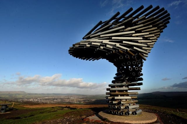 Visit the Singing Ringing Tree on top of Crown Point in Burnley. Great views for miles around