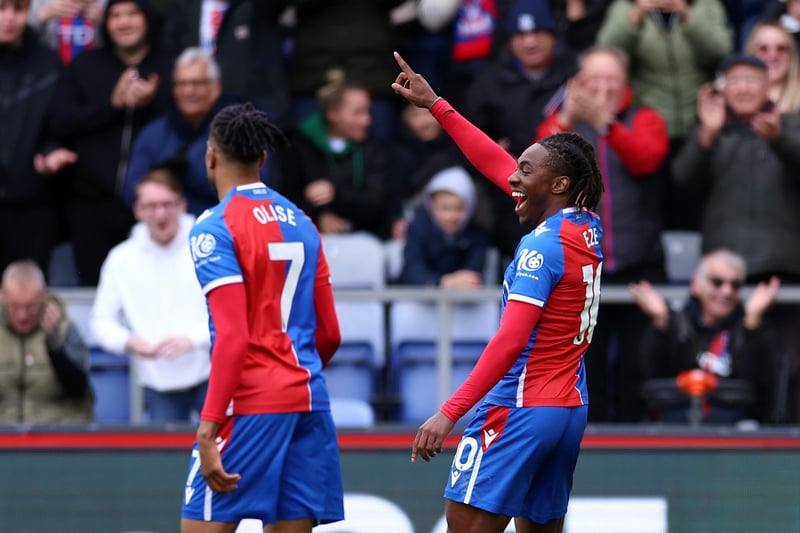 Like his attacking partner and teammate Olise, Eberechi Eze also scored and assisted in Sunday’s thrashing of the Hammers at Selhurst Park. Eze, who scored in back-to-back league matches for the second time this season, managed a whopping seven attempts on goal, as well as two key passes and four successful dribbles