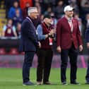 Burnley chairman Alan Pace, second from left, stood next to director Stuart Hunt (Photo by Alex Livesey/Getty Images)